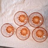 5 vintage thick glass ice cream or champagne coupes