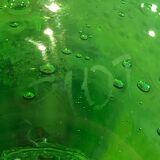 Bubbled glass decanter signed Biot
