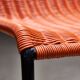 Chaises de jardin en câble plastique tressé orange