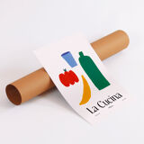 Affiche murale cuisine minimaliste poivron banane 50cm*70cm
