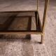 Vintage 80's brass coffee table, glass tops