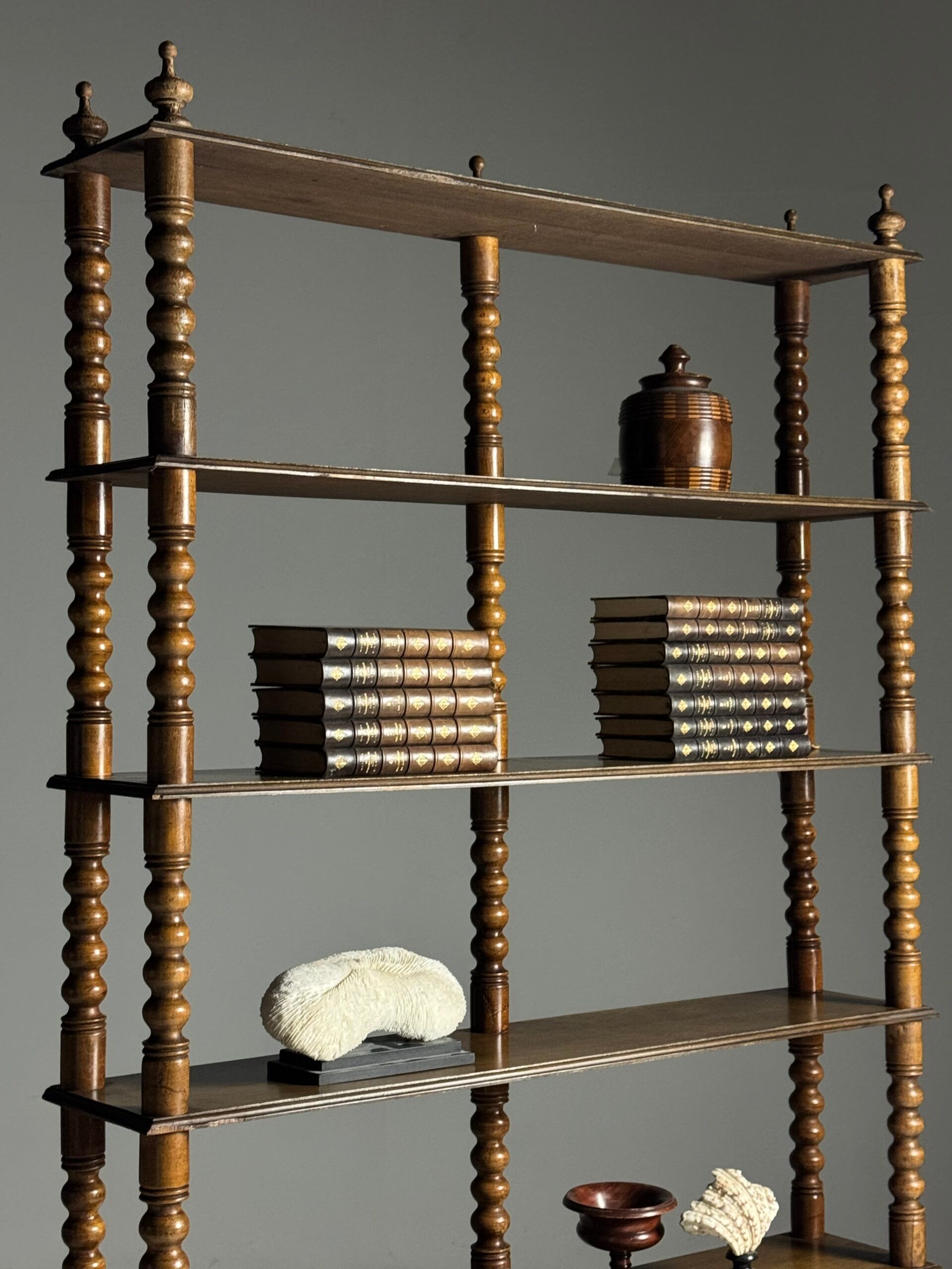Bobbin bookcase French antique