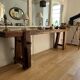 Restored antique carpenter's workbench in solid oak - 245 cm