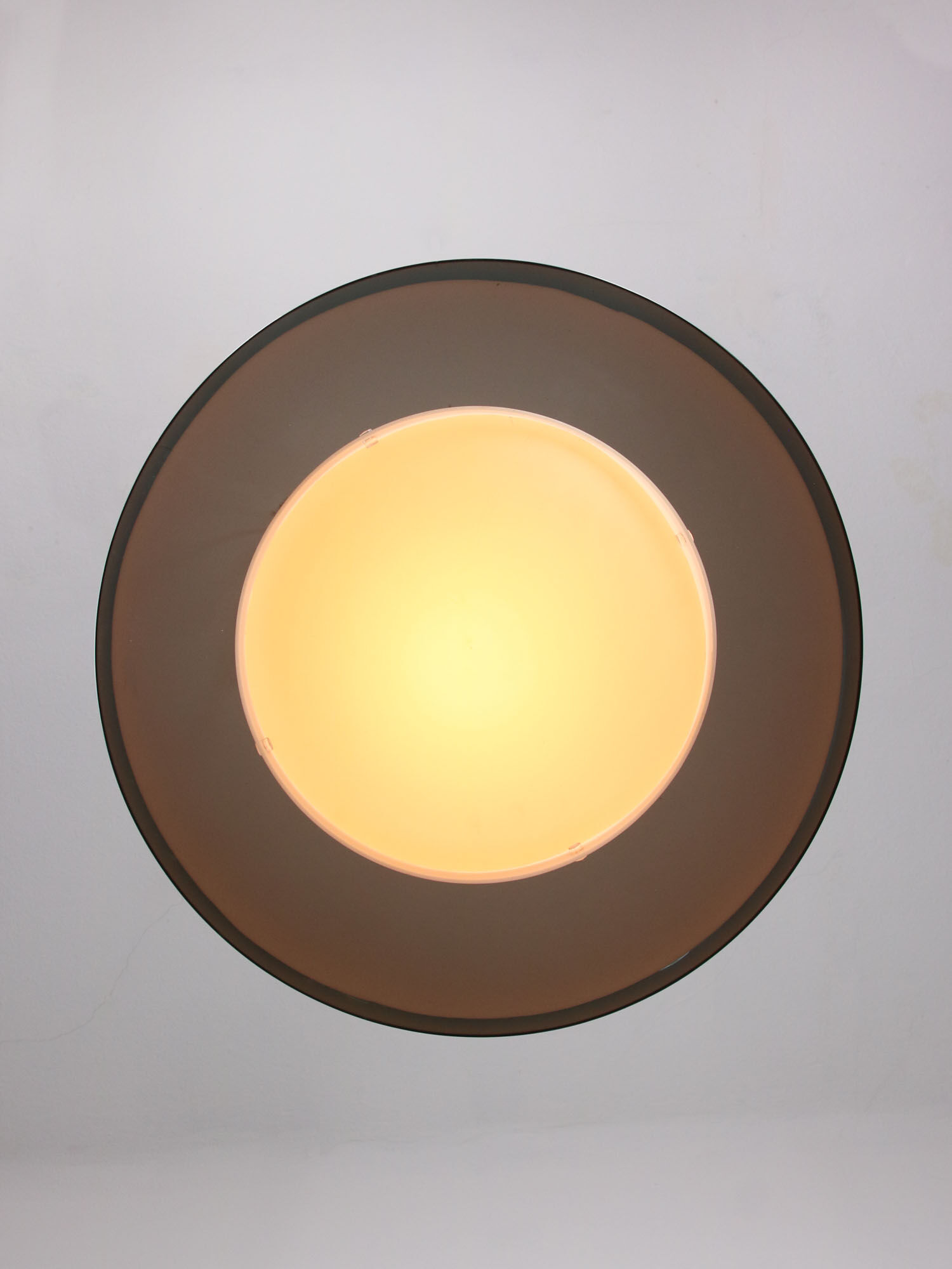 Italian green space age pendant lamp in plexiglass, 70s