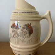 Old pitcher cazalas paule douau ceramic beige basque couple vintage
