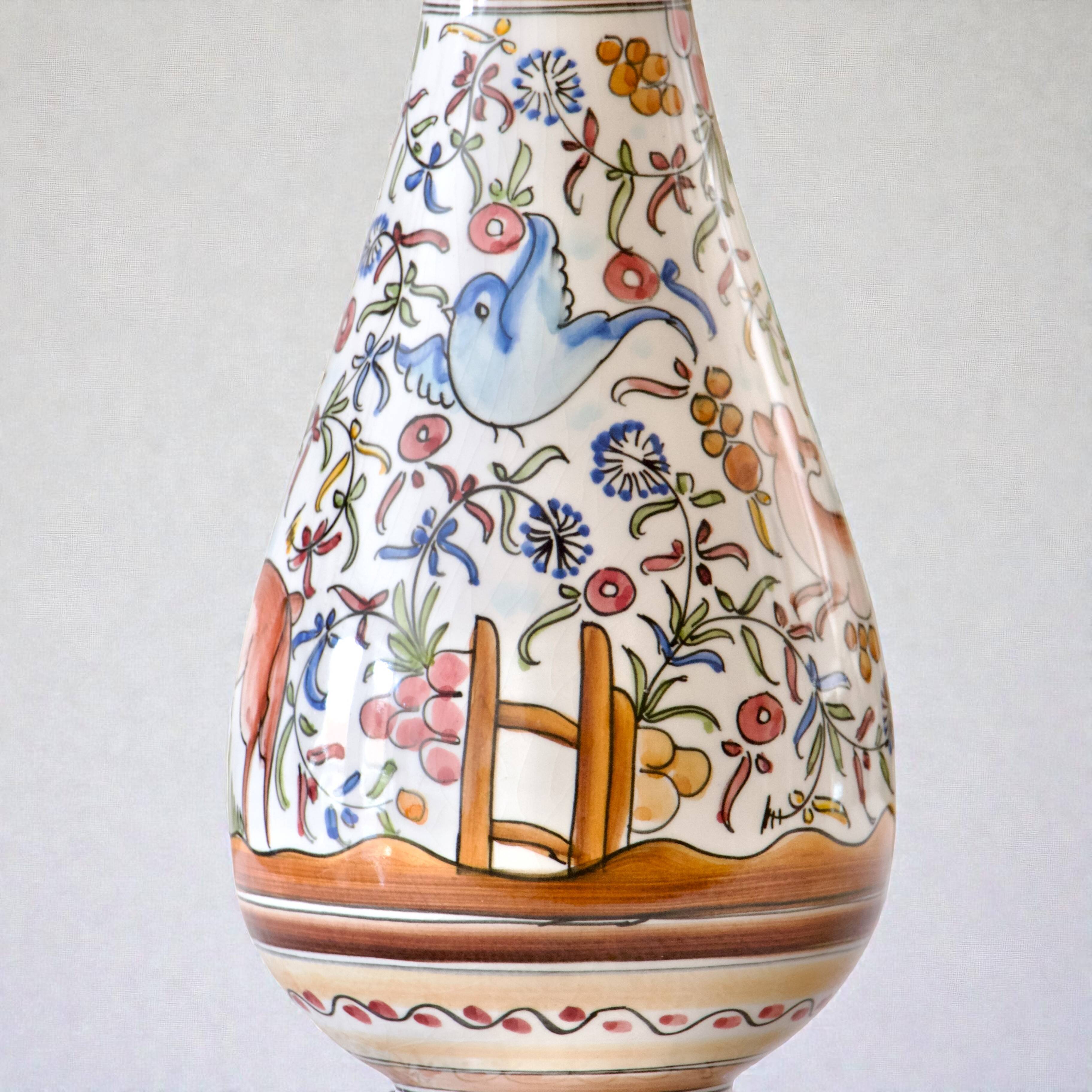 Large handcrafted Coimbra vase, hand-painted, unique piece