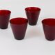 Four Kartio drinking glasses by Kaj Franck, mid-century style, from Nuutajärvi Nottsjö, Finland.