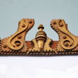 Miroir Tramp Art encadré avec éléments en laiton 94 96 Prusse