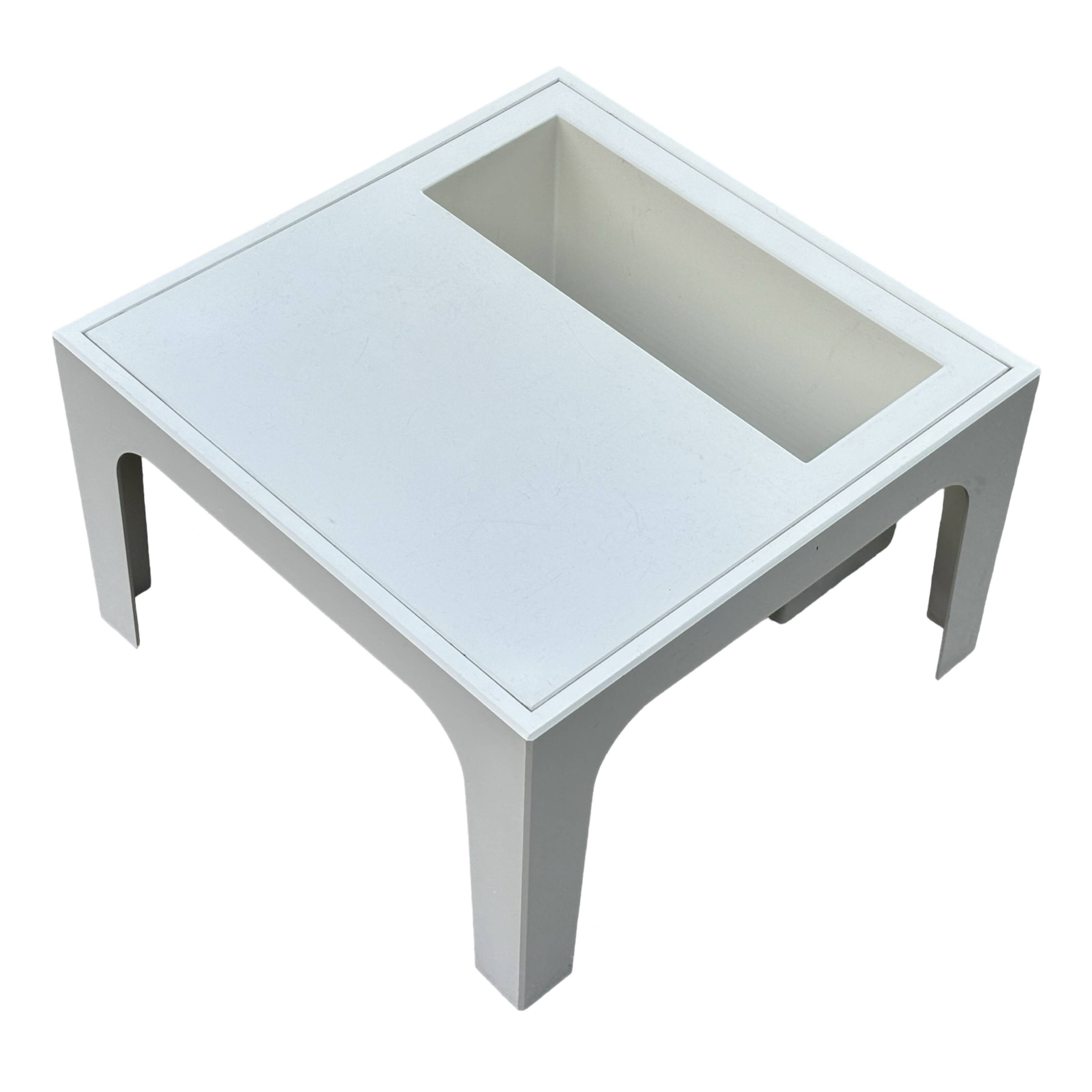 Vintage table with magazine holder, 70s space age