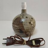 Pied lampe boule grès émaillé pyrité Gustave Tiffoche