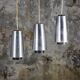 Trio of Raak steel pendant lights, 1960s