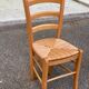 Louis Philippe solid blond wood and straw office chair
