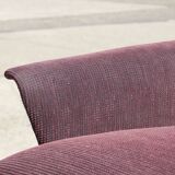 Pair of vintage purple velvet compass foot armchairs 1950s