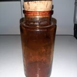Flacon à pharmacie ambré en verre bullé ancien