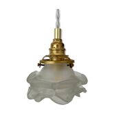 Vintage tulip walker in frosted glass