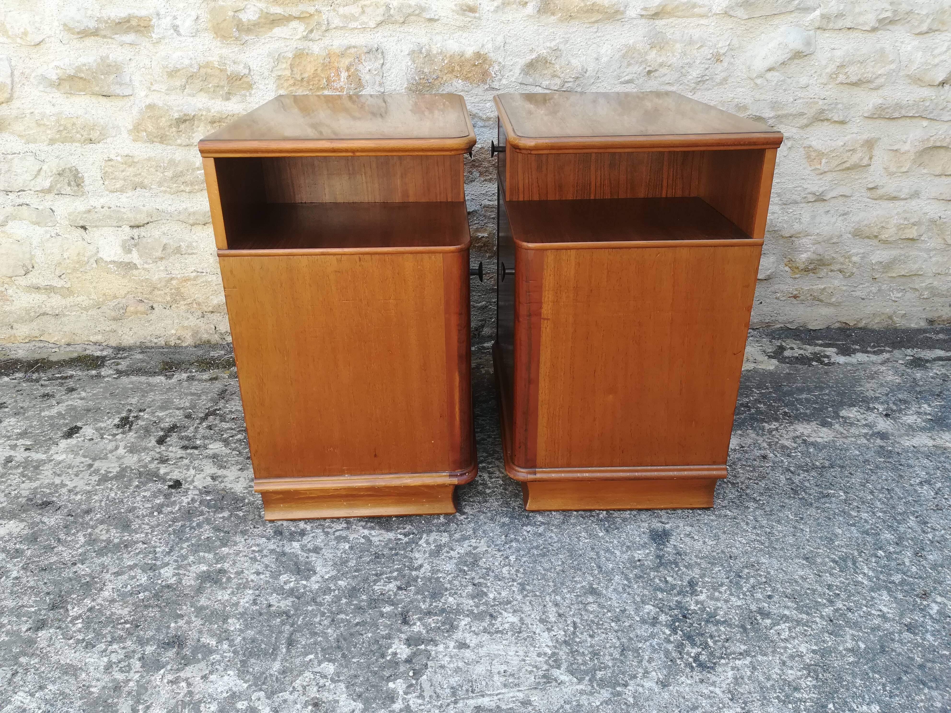 Walnut bedside tables