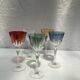 Suite of five crystal standing glasses color
