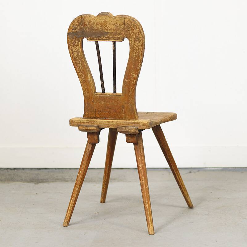 Chaise d'appoint d'art populaire primitif