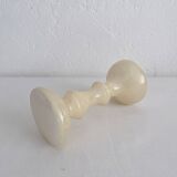 Vintage alabaster-style resin candlestick holder