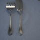 Fish service and its 6 silver-plated metal cutlery in the crossed ribbons model.