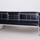 Fully Restored Bauhaus Black Leather Tubular Chrome Sofa by Robert Slezák, 1930s