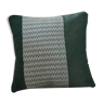 Coussin décoratif ethnique vert et blanc carré