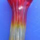 Modernist vase - molded glass - red, orange, yellow - Flavio Polis Seguso