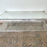 Table basse Pierre Vandel Paris verre et plexiglas