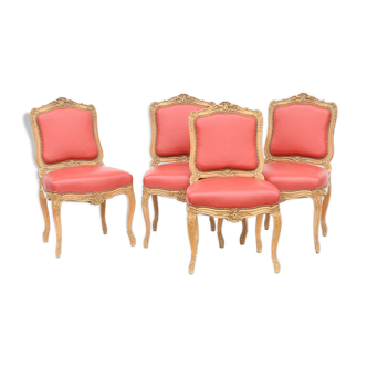 4 chaises de style Louis XV