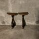 Pair of solid walnut wall consoles Napoleon III 19th century