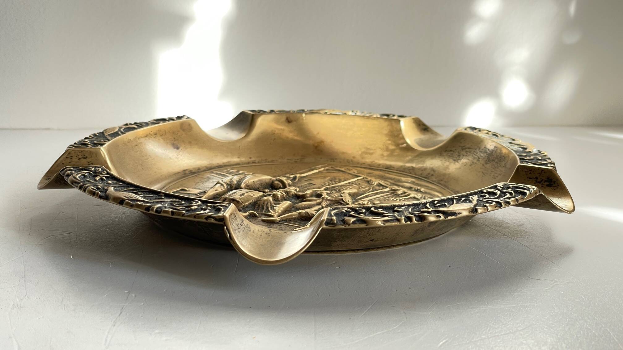 Large Vintage Solid Brass Ashtray