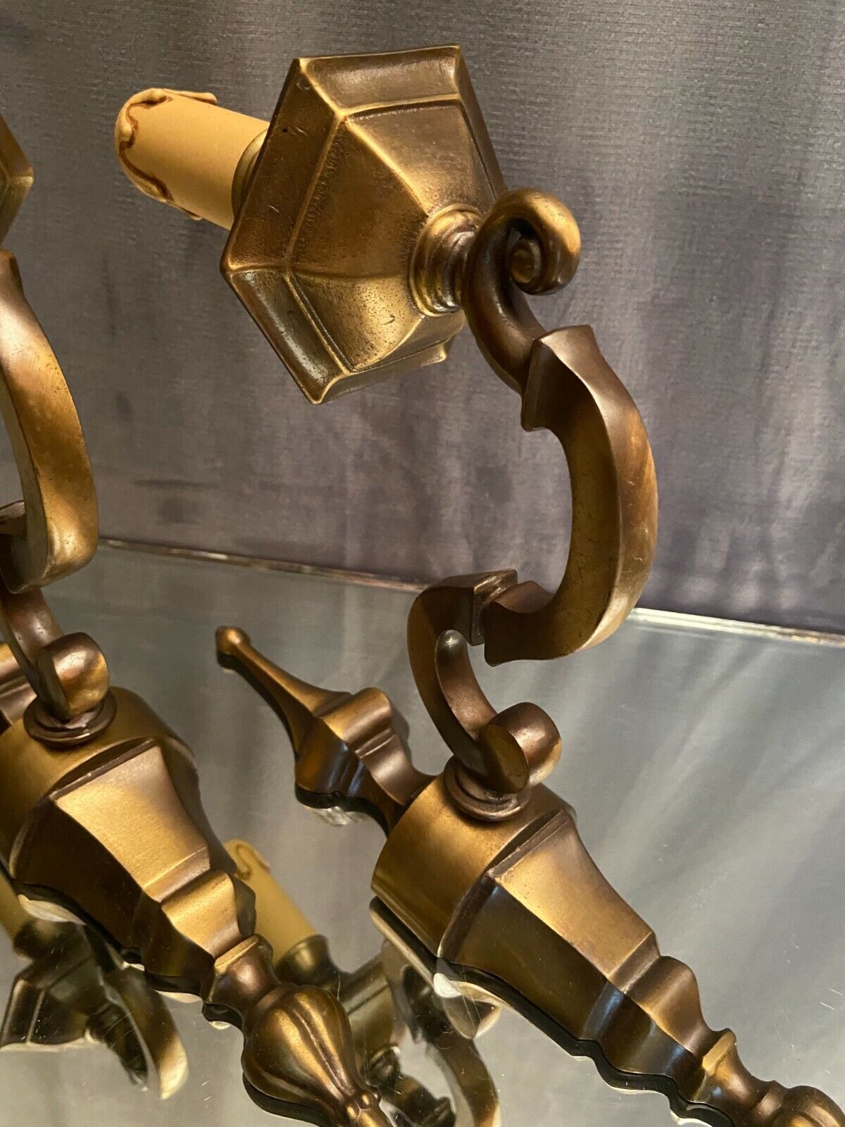 Pair of Louis XIV style brass sconces