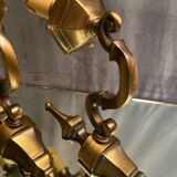 Pair of Louis XIV style brass sconces