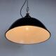 East German Black Enamel Factory Light by LBD Veb Leuchtenbau Dresden, 1950
