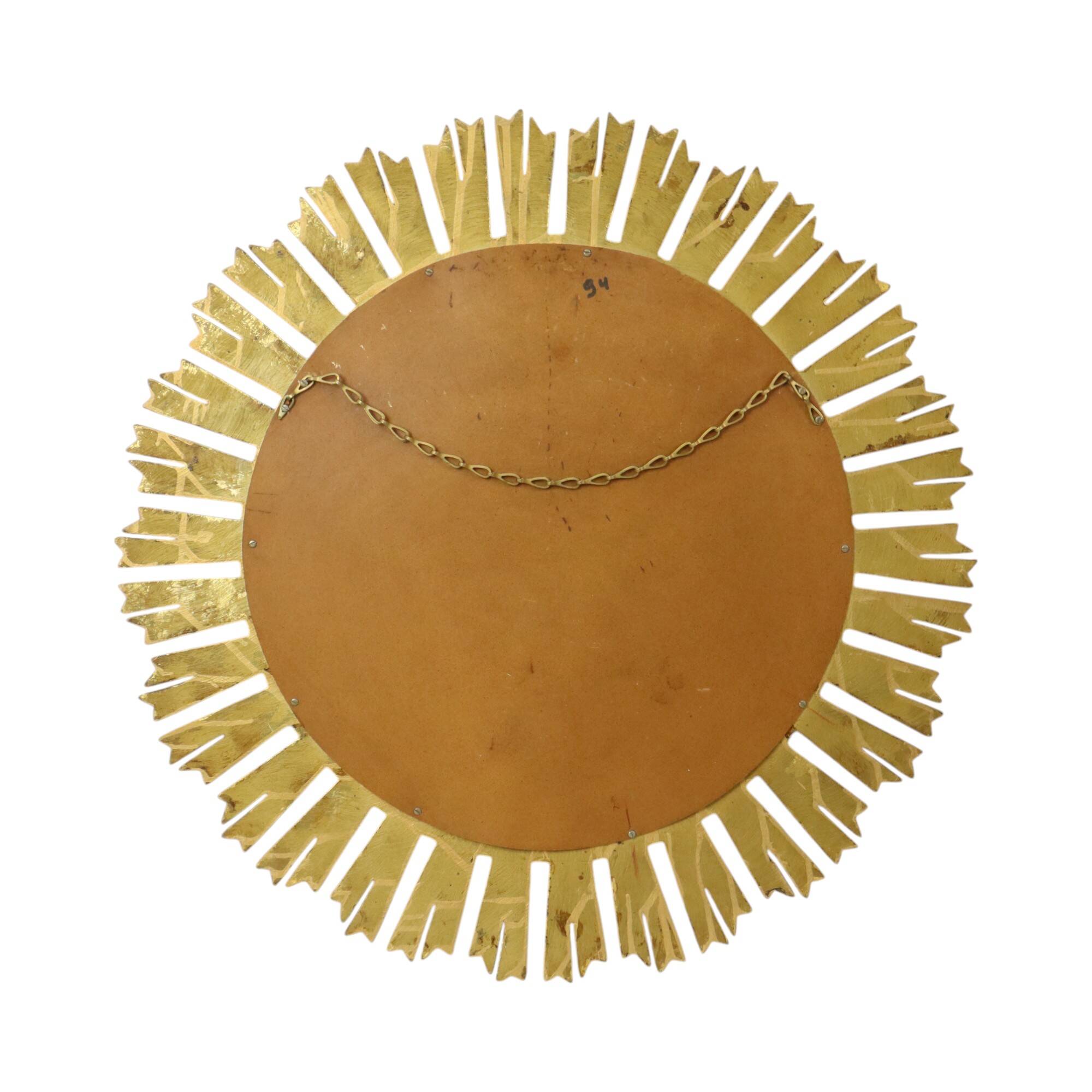 XL Gold-colored Sun Mirror Sunburst Witch's Eye Resin 60cm