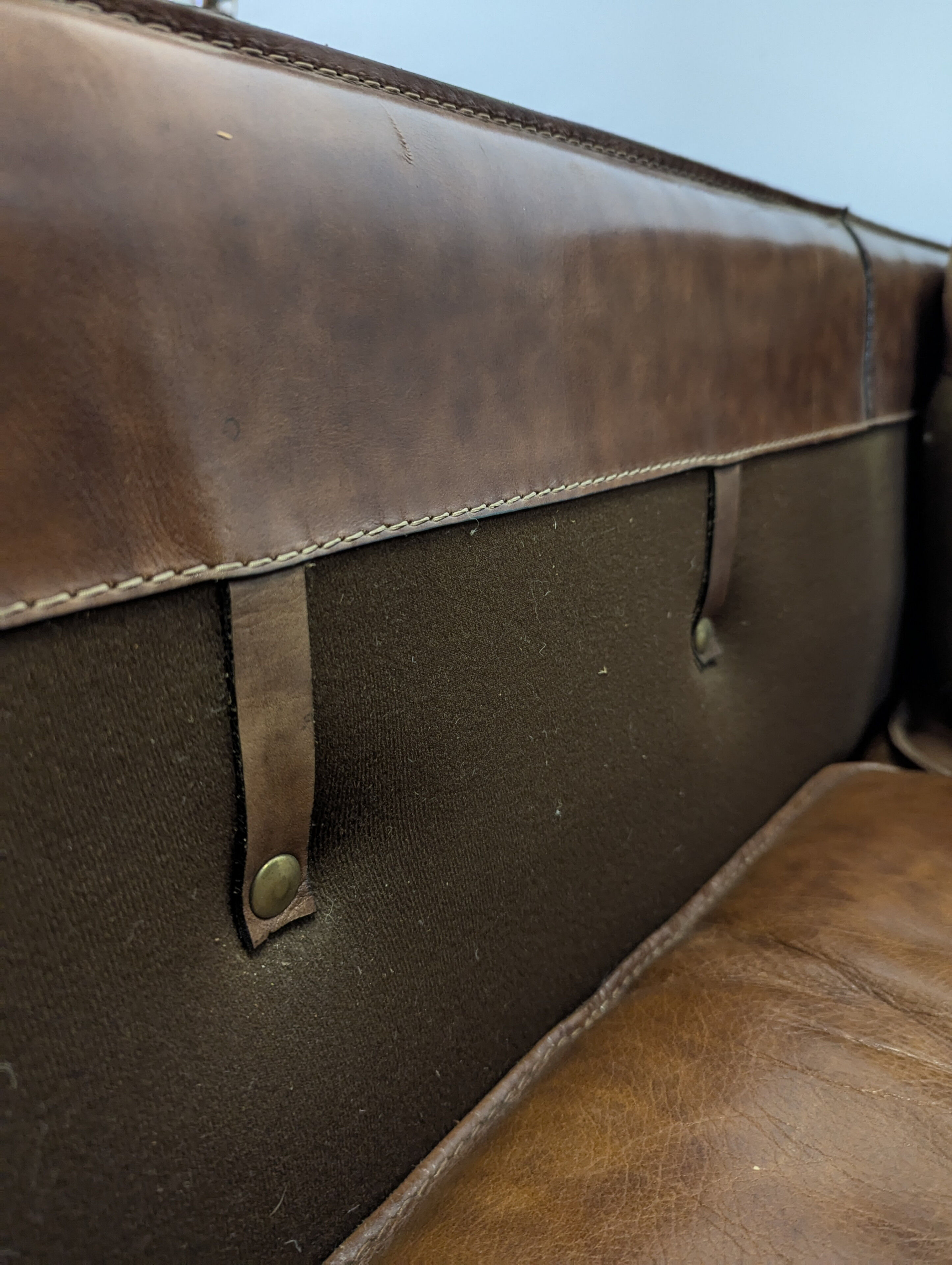 Roche Bobois 80s 2-seater leather sofa