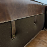 Roche Bobois 80s 2-seater leather sofa