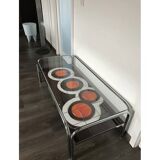 Ceramic coffee table chrome