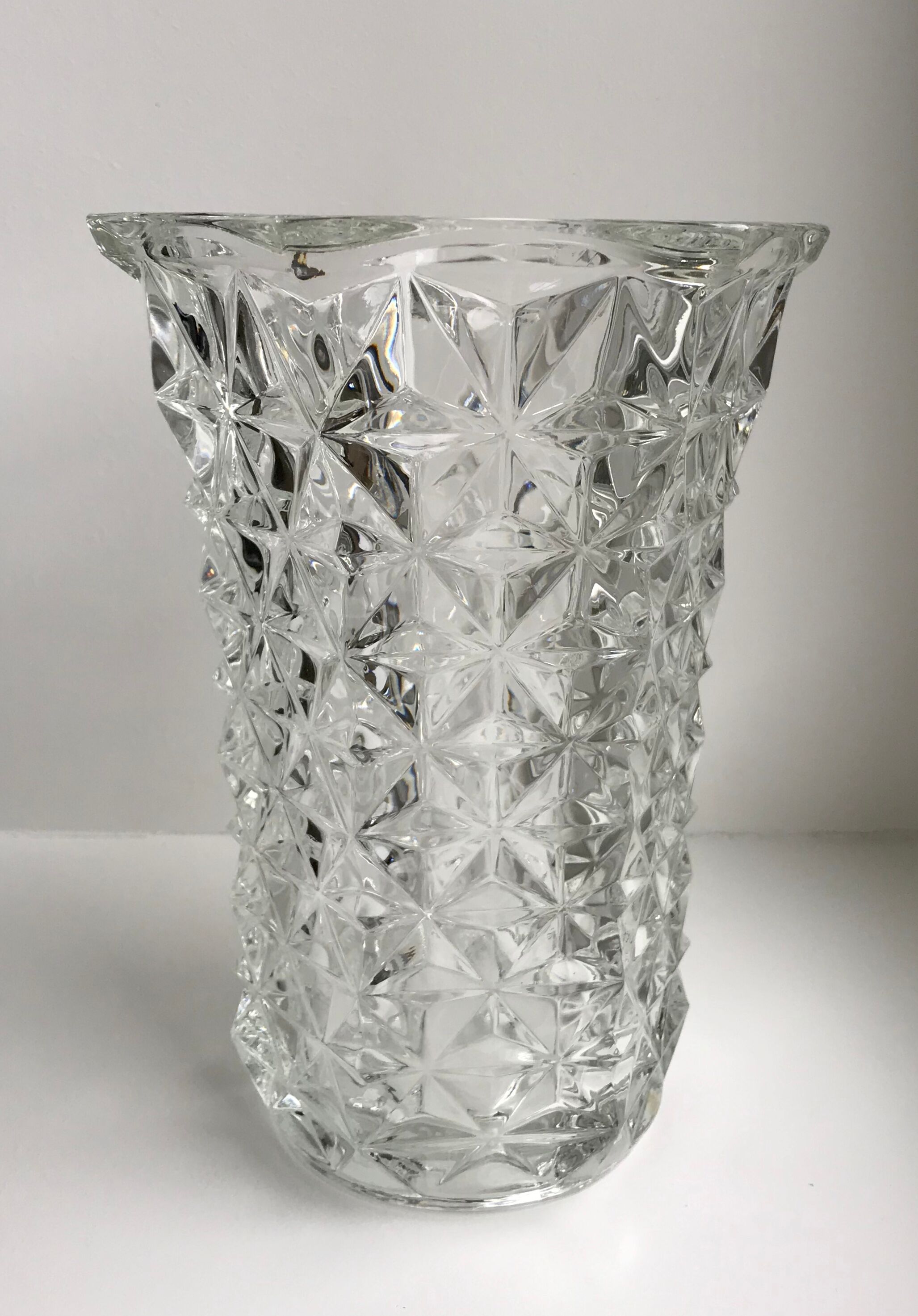 Faceted glass vase 60s