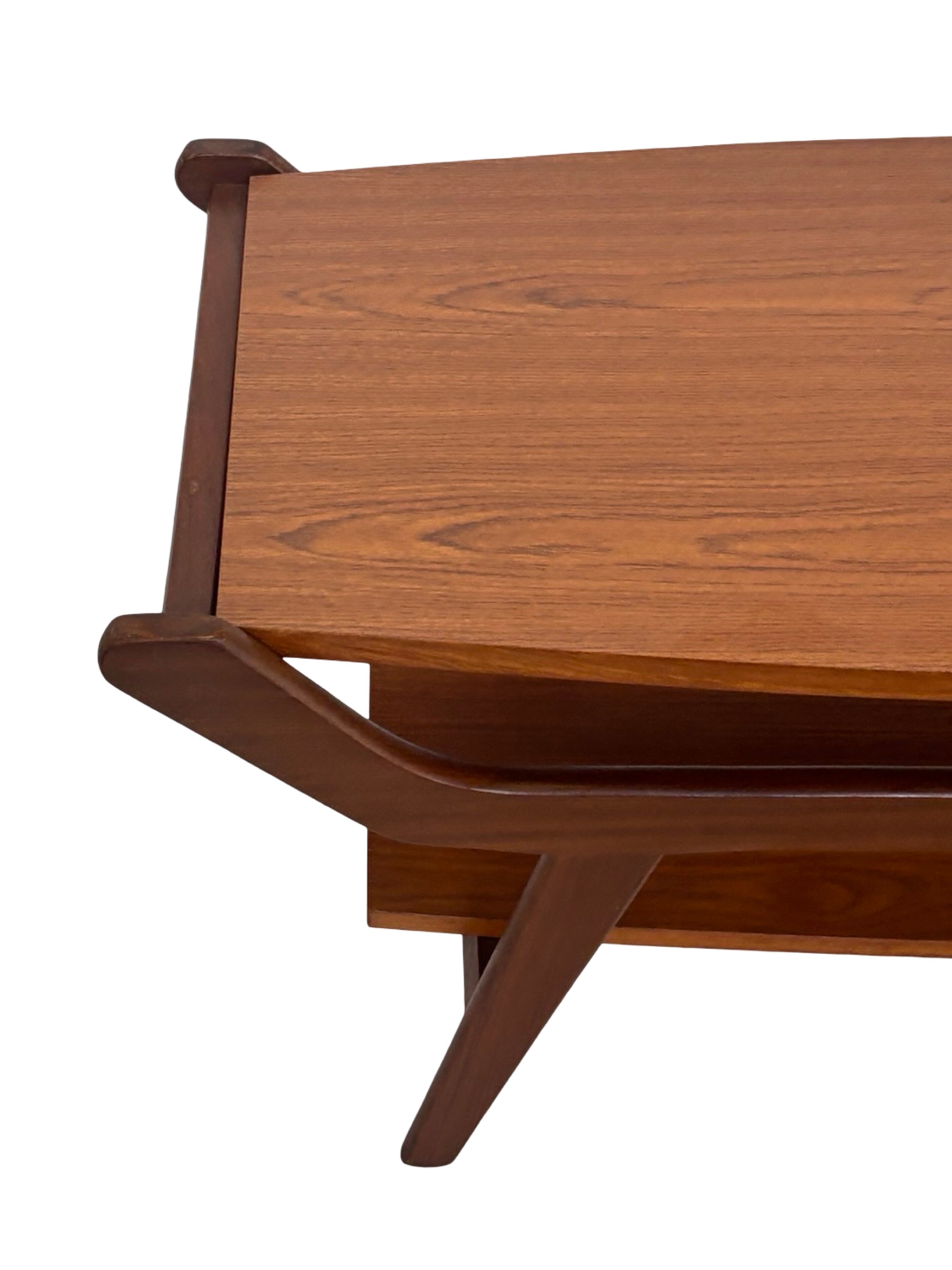 Vintage coffee table teak veneer 1960s design