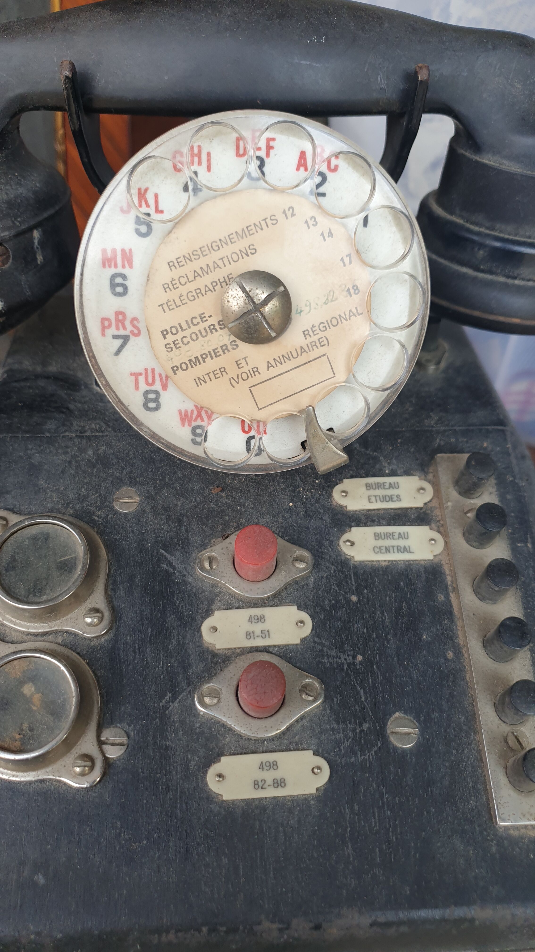 Wood and Bakelite telephone