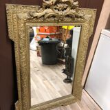 Old mirror gilded pediment 102 x 66 cm