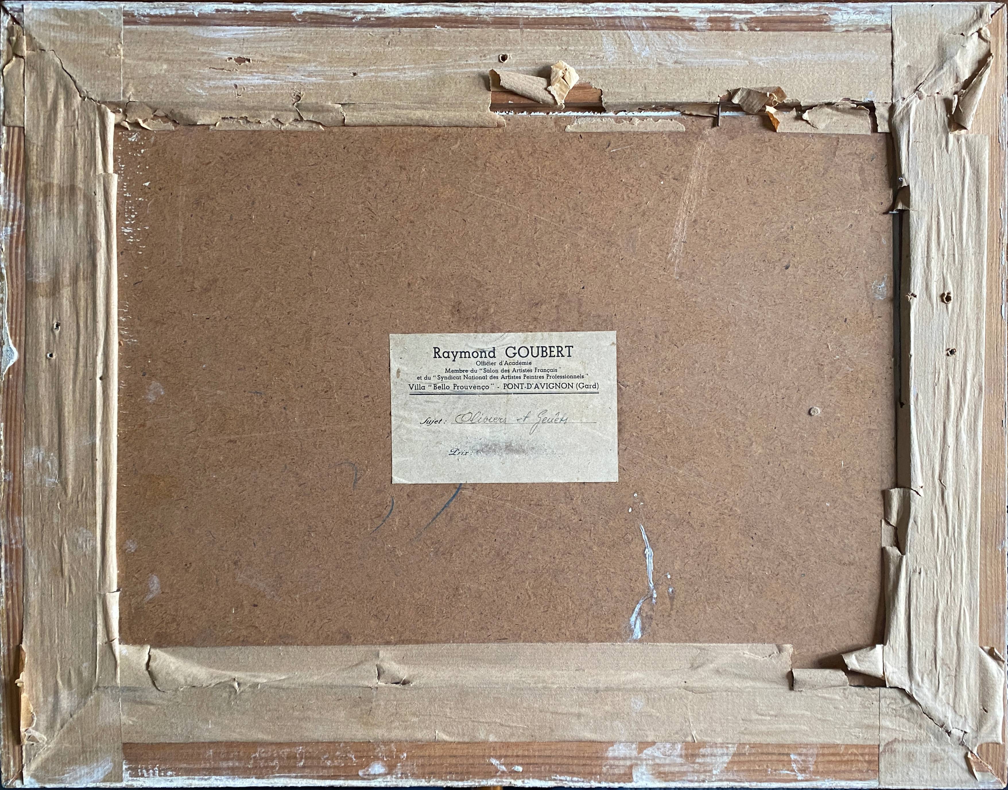 HSP Landscape painting with "Olive trees and broom" by Raymond Goubert + frame