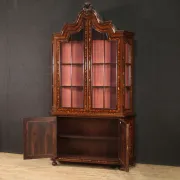 20th Century Inlaid Wood Dutch Display Cabinet, 1970