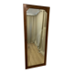 Large vintage Art Deco bizote mirror to place or hang, solid wood frame