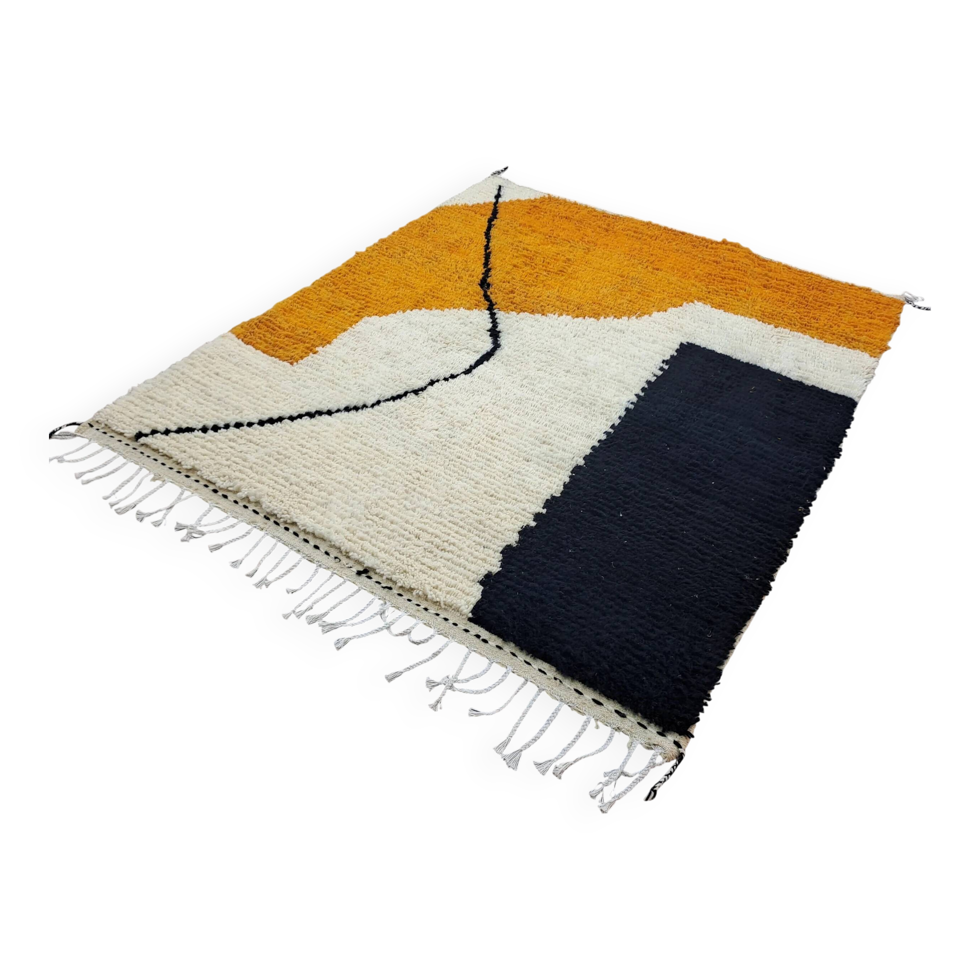 Handmade natural Berber rug 3x2 m