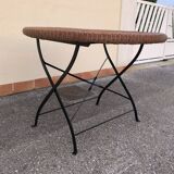 Wicker and wrought iron table 1960