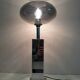 Chrome base lamp Transparent silver glass lampshade 1980 vintage