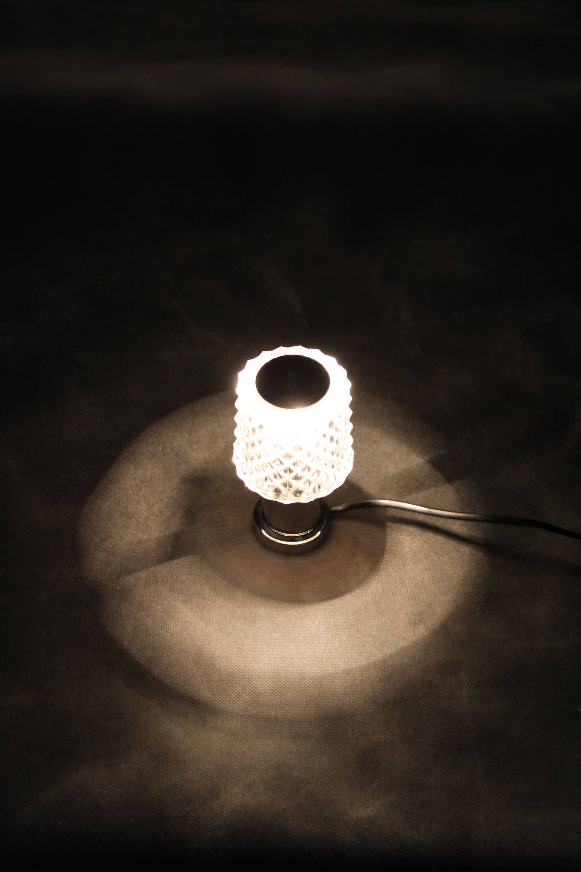 1970s Glass Table Lamp by Kamenicky Senov, Czechoslovakia