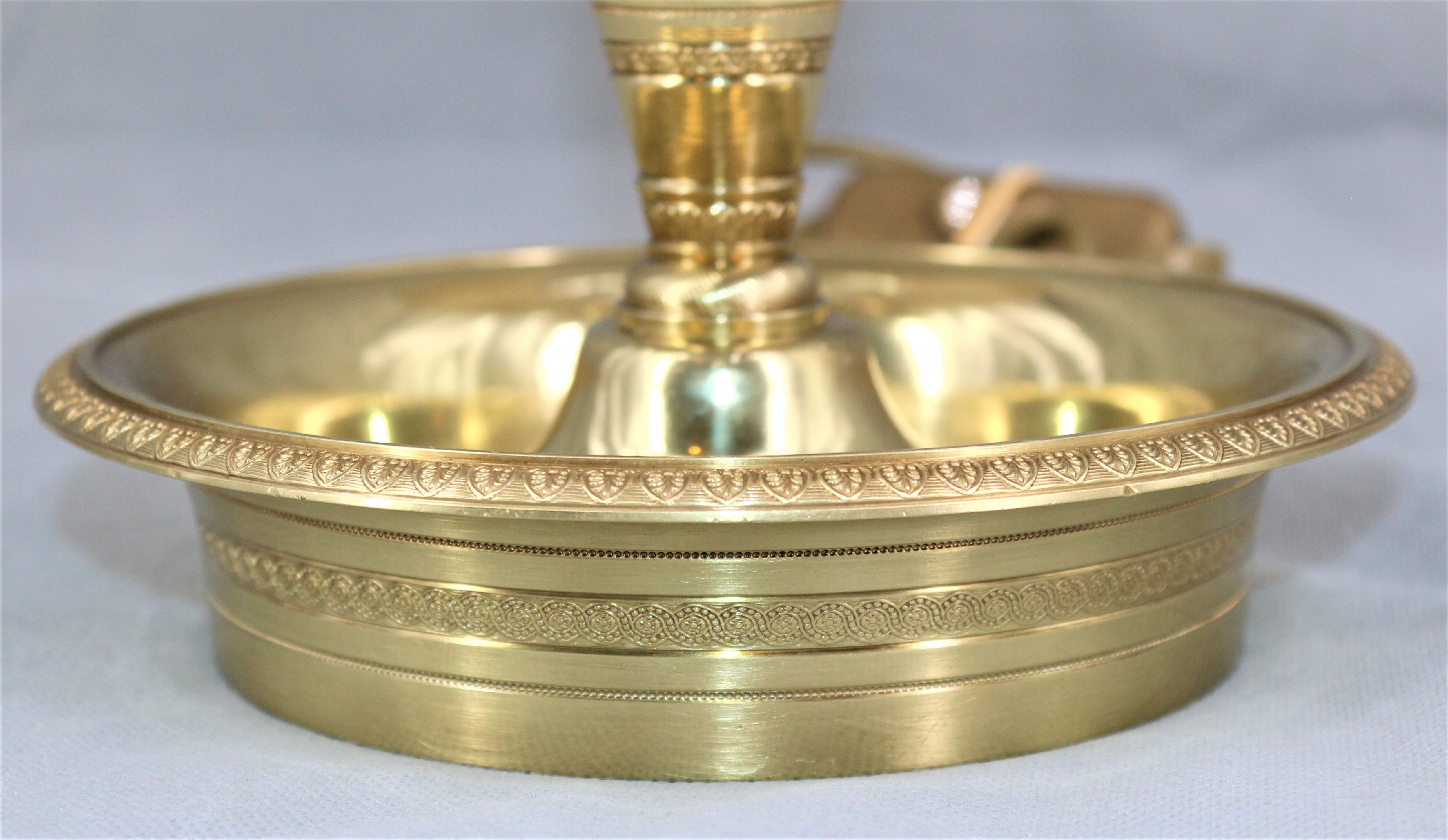 Empire style solid bronze hot water bottle lamp